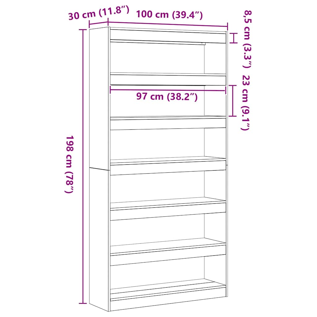 Dulap pentru cărți Alb Lemn compozit GartenMobel Dekor