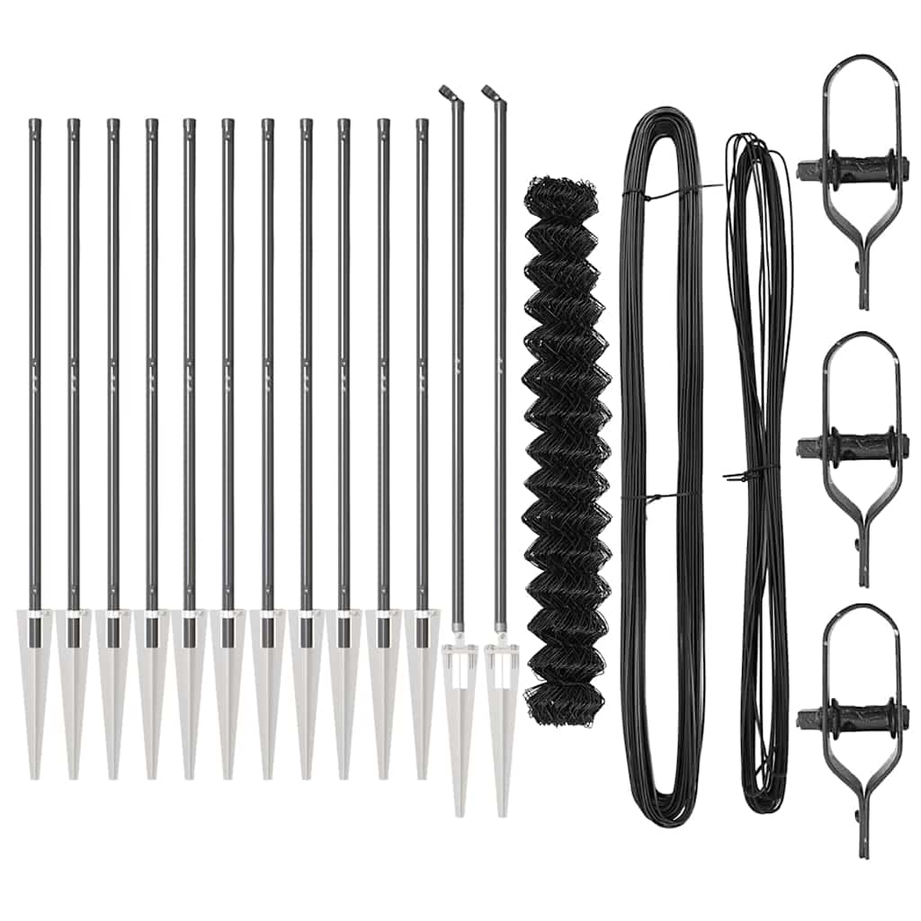 Împrejmuire din plasă cu stâlpi Gri 1.6 x 25 m Oțel GartenMobel Dekor