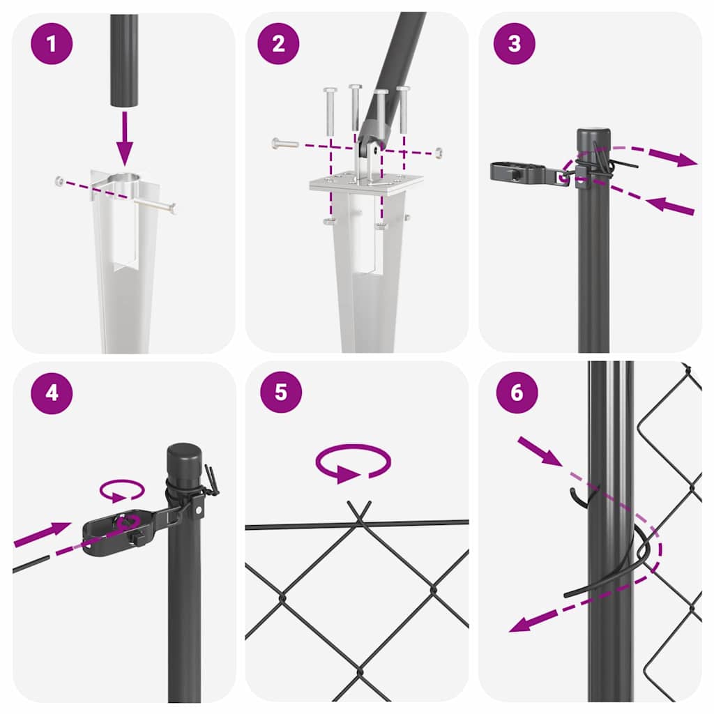 Împrejmuire din plasă cu stâlpi Gri 1.6 x 25 m Oțel GartenMobel Dekor