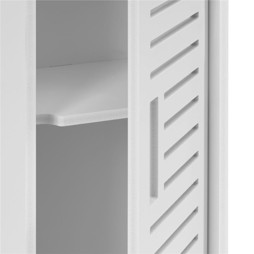 Etajera ingusta pentru baie, 3 rafturi si sertar suport hartie igienica, 80x17x16 cm, alb Household NewTrend