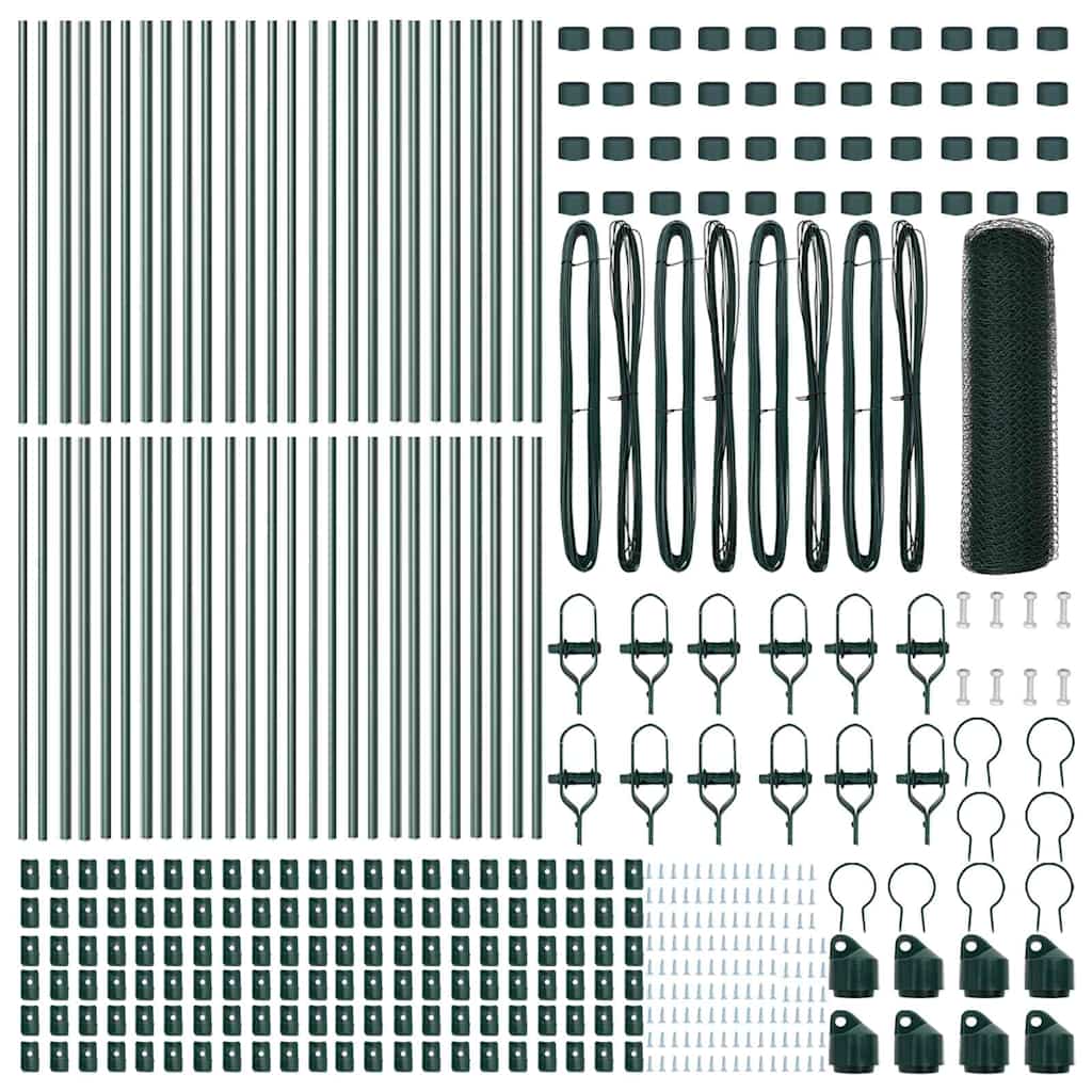 Îngrădire cu stâlpi Verde 0.4 x 100 m otel acoperit cu PVC GartenMobel Dekor