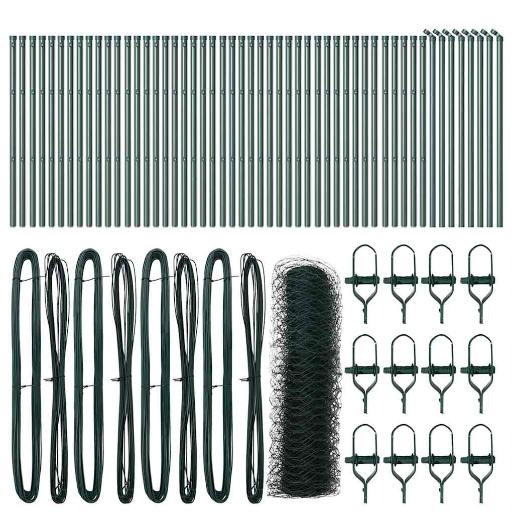 Îngrădire cu stâlpi Verde 0.6 x 100 m otel acoperit cu PVC GartenMobel Dekor