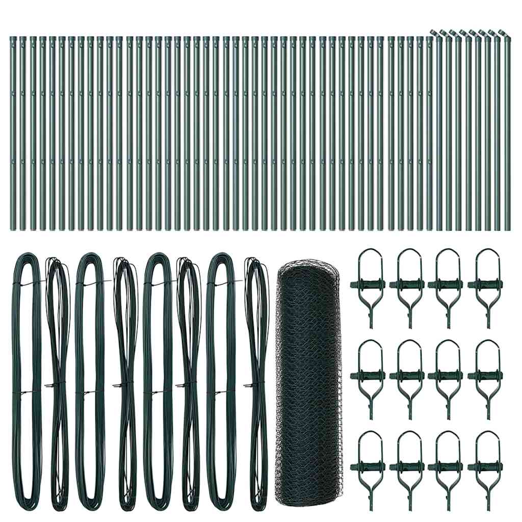 Îngrădire cu stâlpi Verde 0.6 x 100 m otel acoperit cu PVC GartenMobel Dekor