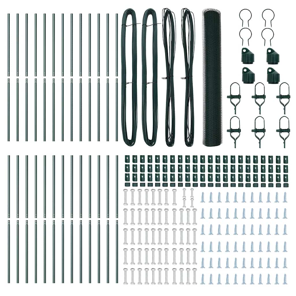 Îngrădire cu stâlpi Verde 1.2 x 50 m otel acoperit cu PVC GartenMobel Dekor