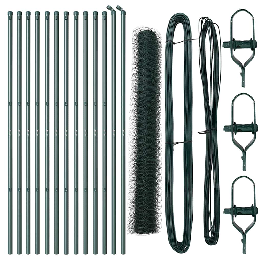 Îngrădire cu stâlpi Verde 1.4 x 25 m otel acoperit cu PVC GartenMobel Dekor