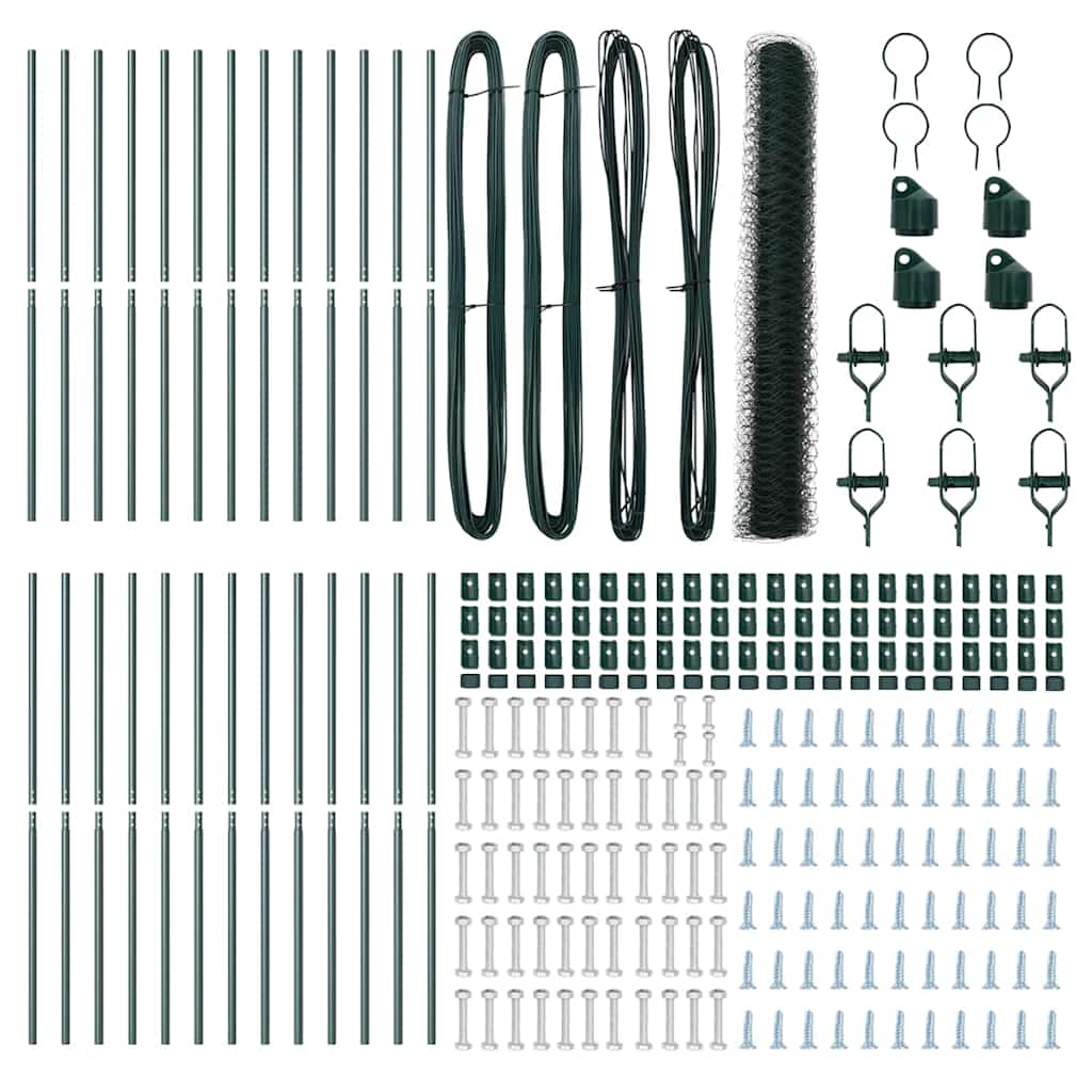 Îngrădire cu stâlpi Verde 1 x 50 m otel acoperit cu PVC GartenMobel Dekor