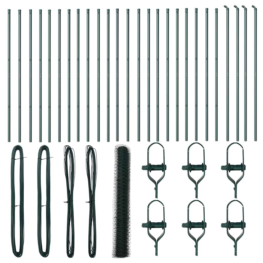 Îngrădire cu stâlpi Verde 1 x 50 m otel acoperit cu PVC GartenMobel Dekor