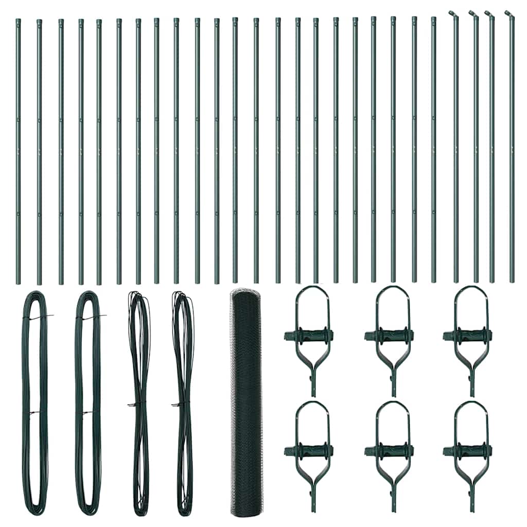 Îngrădire cu stâlpi Verde 1 x 50 m otel acoperit cu PVC GartenMobel Dekor