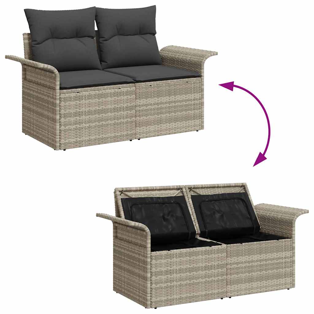 Set de canapele pentru grădină 9 pcs Gri deschis Rattan poli GartenMobel Dekor