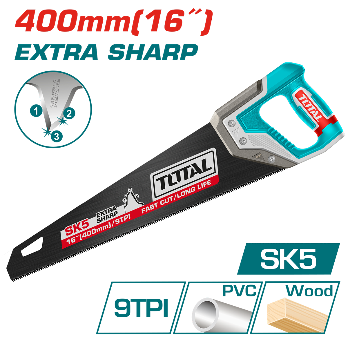 TOTAL - FIERASTRAU PENTRU LEMN - 400MM / 16'' ( INDUSTRIAL) PowerTool TopQuality