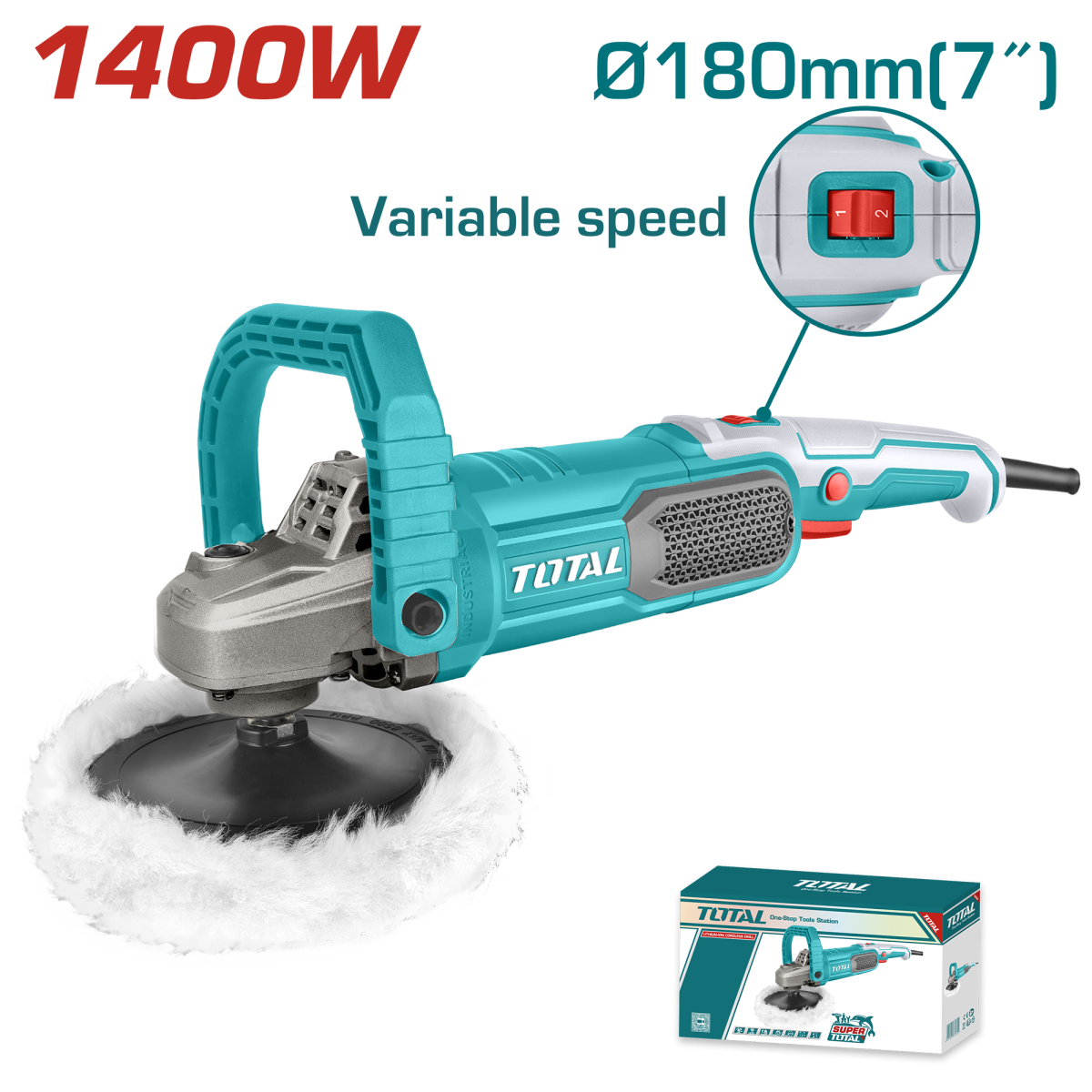 TOTAL - POLIZOR PENTRU SLEFUIT - 180MM - 1400W (INDUSTRIAL) PowerTool TopQuality