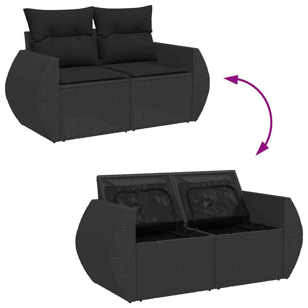 Set de canapele pentru grădină 14 pcs Negru 110 x 55 x 71 cm GartenMobel Dekor