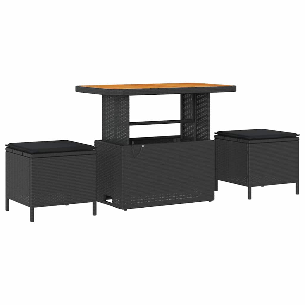 Set de canapele pentru grădină 8 pcs Negru 90 x 55 x 71 cm GartenMobel Dekor