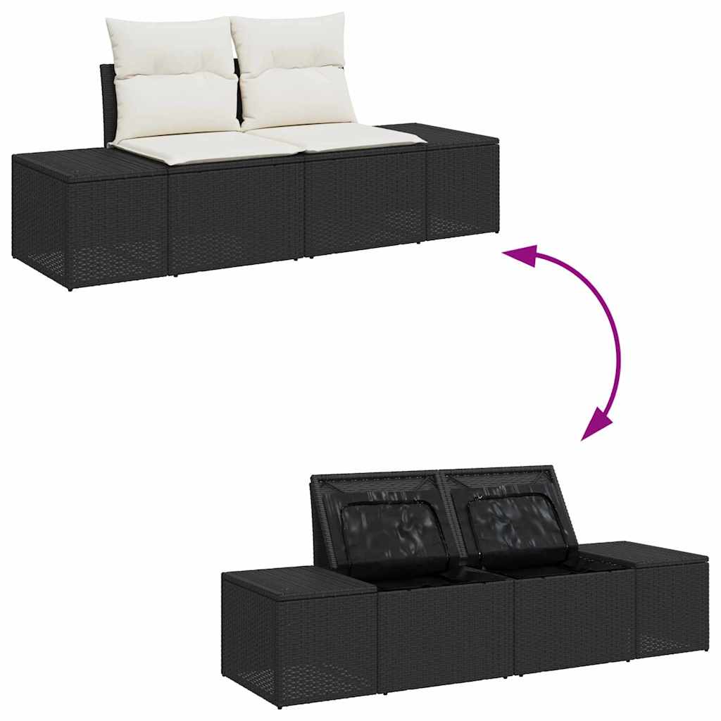 Set de canapele pentru grădină cu pernă 8 pcs Negru Rattan poli GartenMobel Dekor