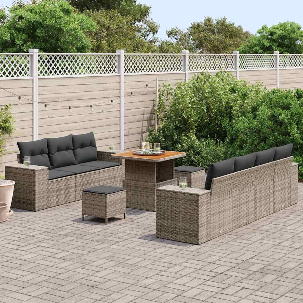 Set de canapele pentru grădină 10 pcs Gri 80 x 80 x 71 cm GartenMobel Dekor