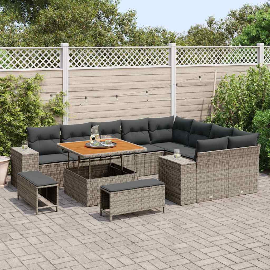 Set de canapele pentru grădină 12 pcs Gri 100 x 100 x 71 cm GartenMobel Dekor