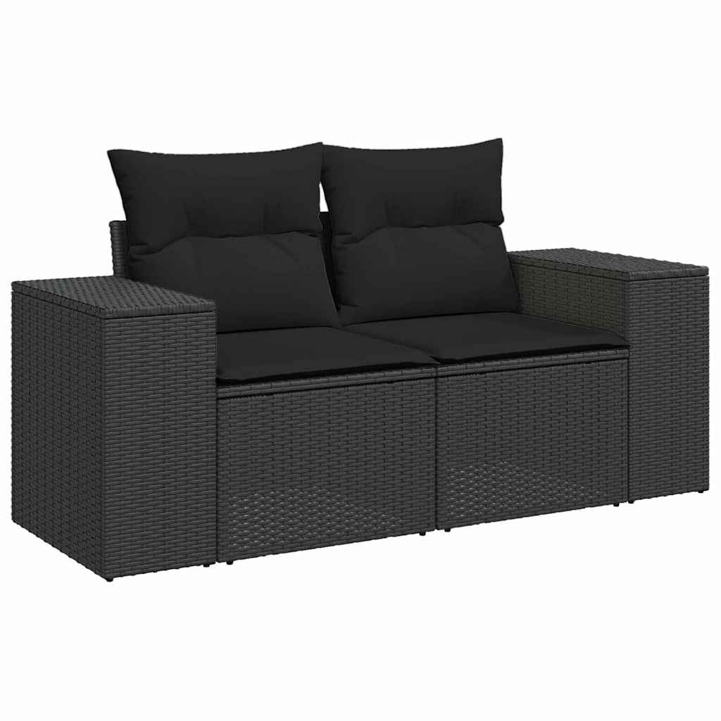 Set de canapele pentru grădină cu pernă cu pernă 11 pcs Negru GartenMobel Dekor