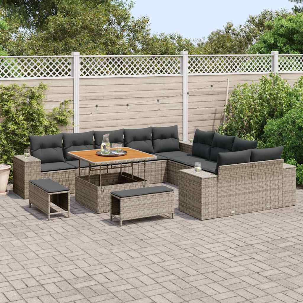 Set de canapele pentru grădină 13 pcs Gri 100 x 100 x 71 cm GartenMobel Dekor