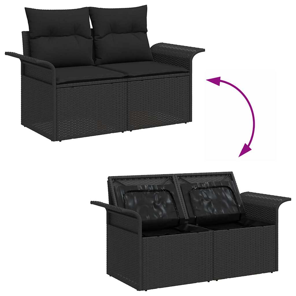 Set de canapele pentru grădină 8 pcs Negru 90 x 55 x 71 cm GartenMobel Dekor