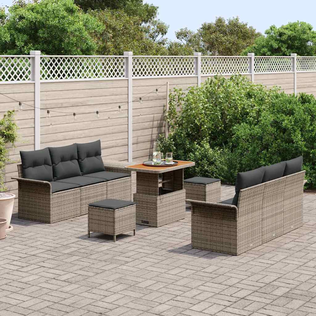 Set de canapele pentru grădină 9 pcs Gri 90 x 55 x 71 cm GartenMobel Dekor