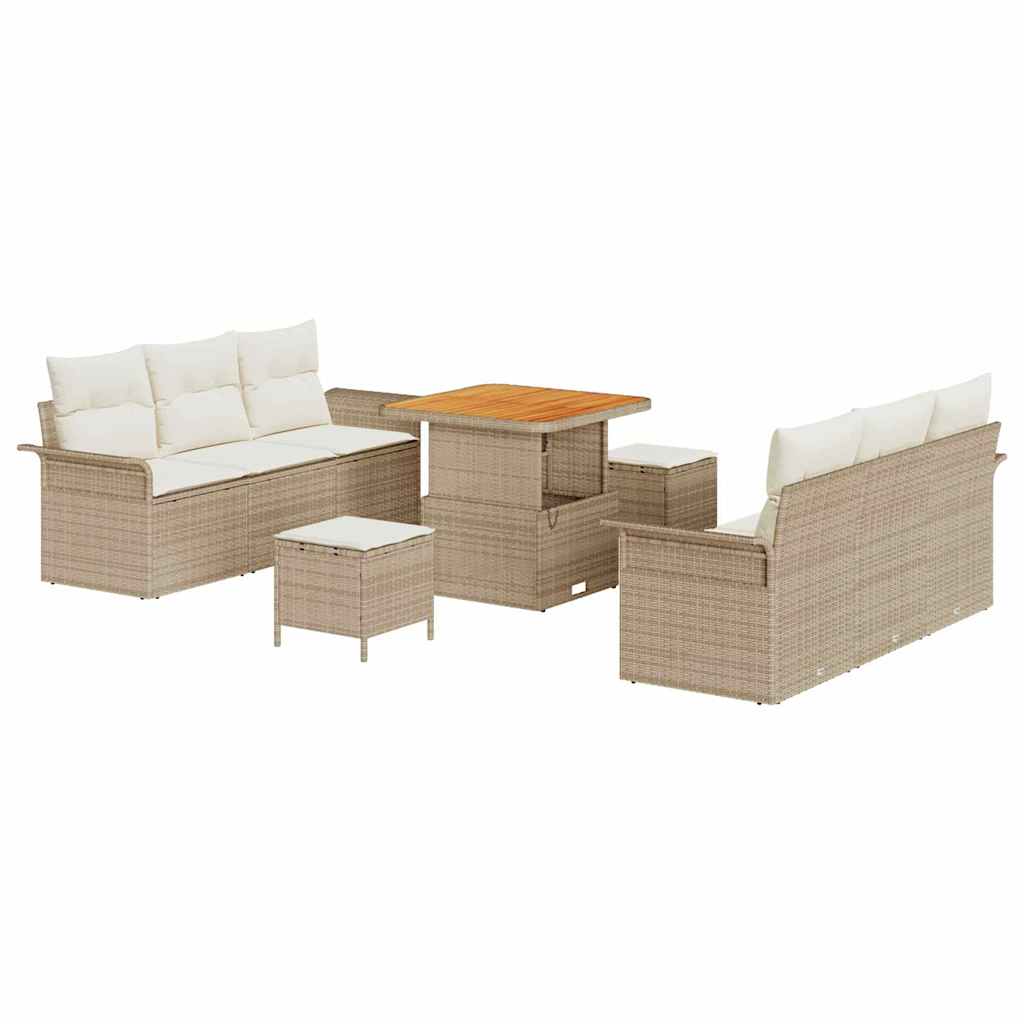 Set de canapele pentru grădină cu pernă 9 pcs Bej și crem GartenMobel Dekor