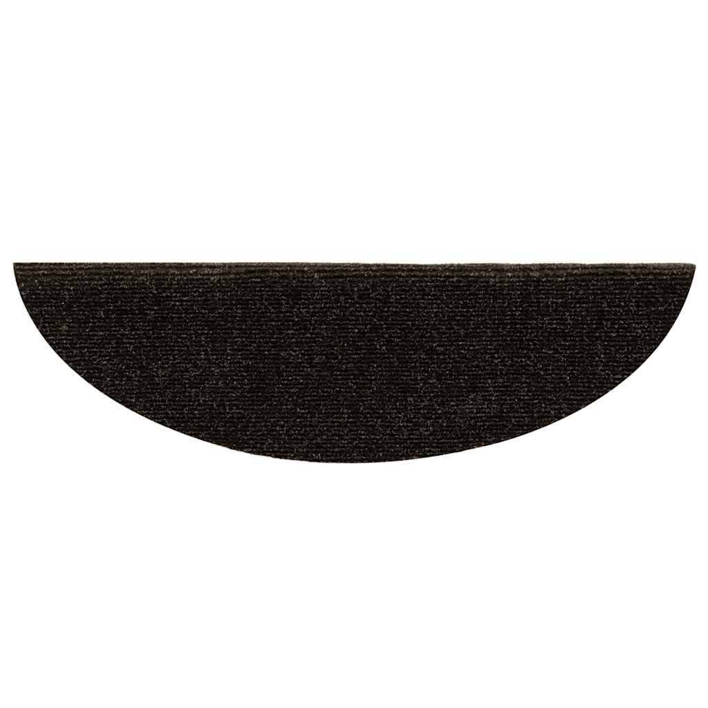 Covorașe autoadezive pentru scări, 20 buc., 56x17x3 cm, maro închis, semirotunde GartenMobel Dekor
