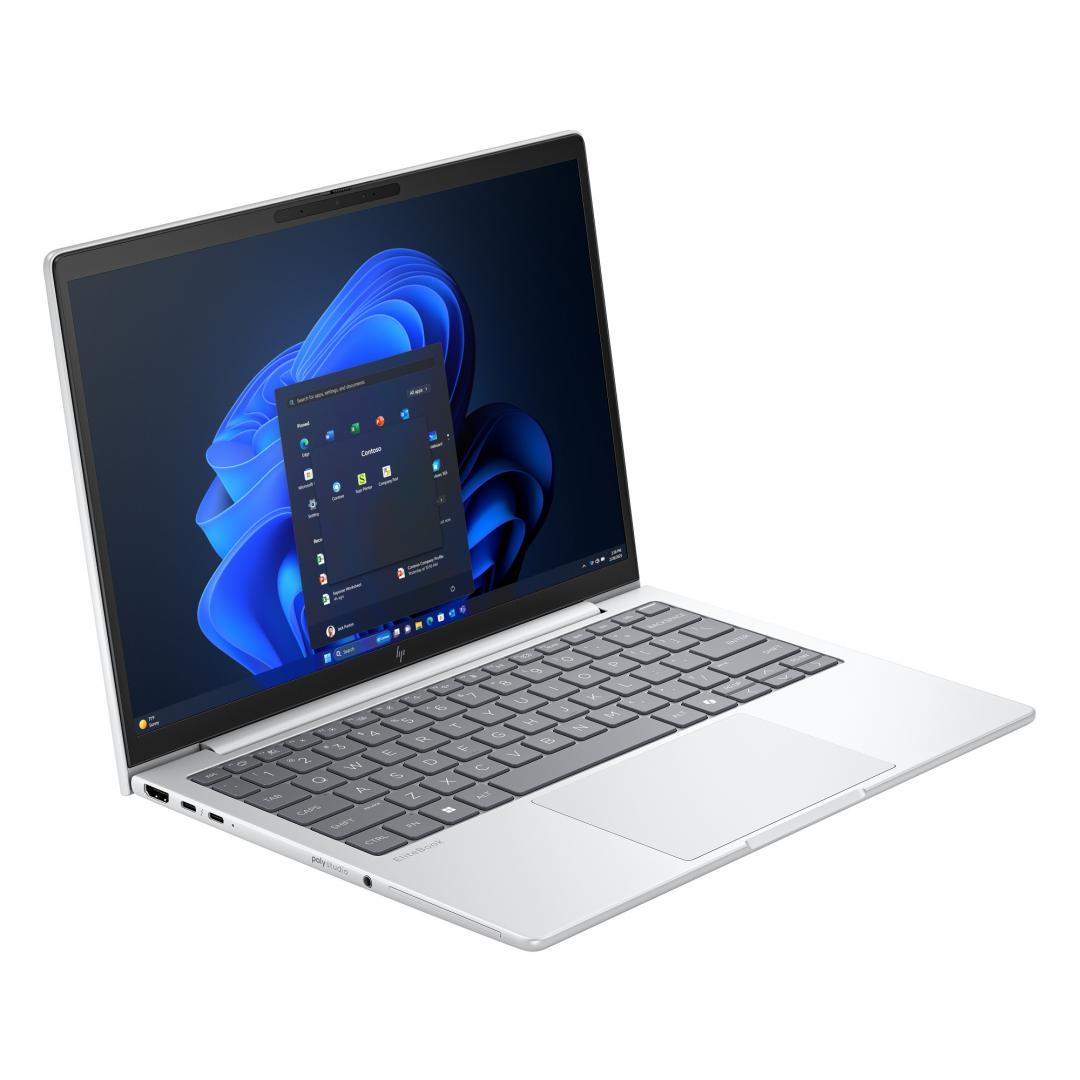 Laptop HP EliteBook 8 G1i cu procesor Intel Core U7-255U 12-Core (2GHz, up to 5.2GHz, 12MB) 12 TOPS, 13.3 inch WUXGA, 32GB LPDDR5X, SSD 1TB PCIe NVMe, Intel Graphics, Windows 11 Pro 64bit, Silver, 3yw Offsite NewTechnology Media