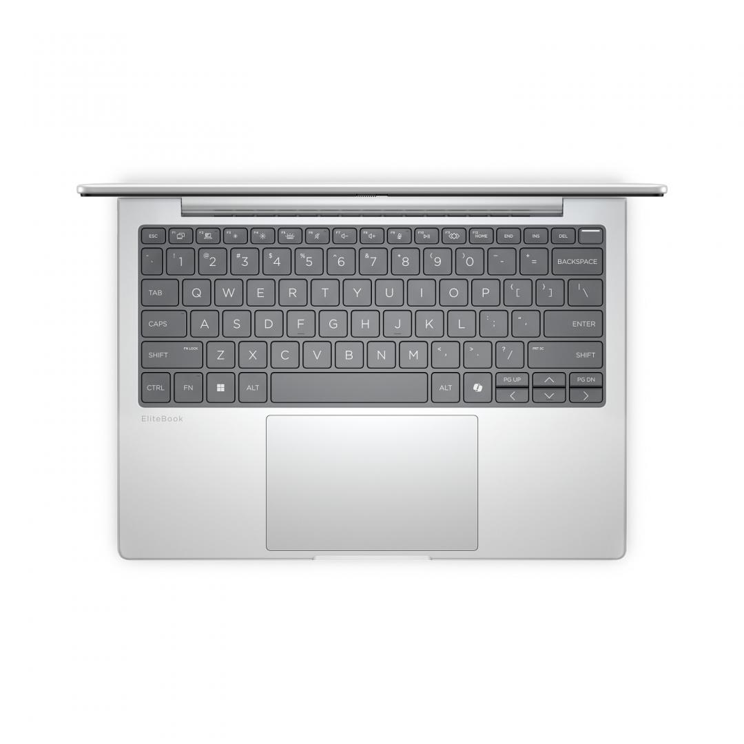 Laptop HP EliteBook 8 G1i cu procesor Intel Core U7-255U 12-Core (2GHz, up to 5.2GHz, 12MB) 12 TOPS, 13.3 inch WUXGA, 32GB LPDDR5X, SSD 1TB PCIe NVMe, Intel Graphics, Windows 11 Pro 64bit, Silver, 3yw Offsite NewTechnology Media