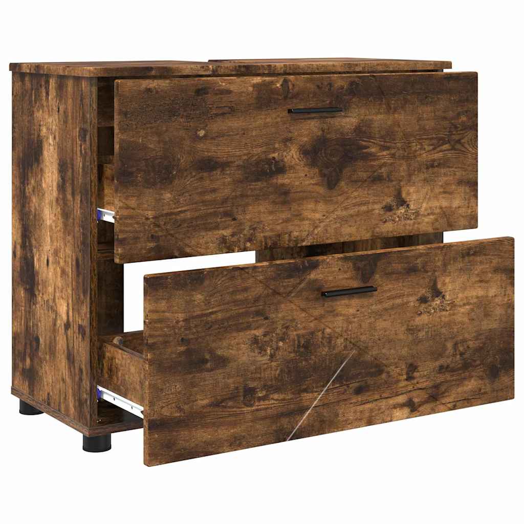 Set de mobilier pentru baie cu sertar 3 pcs Stejar afumat GartenMobel Dekor