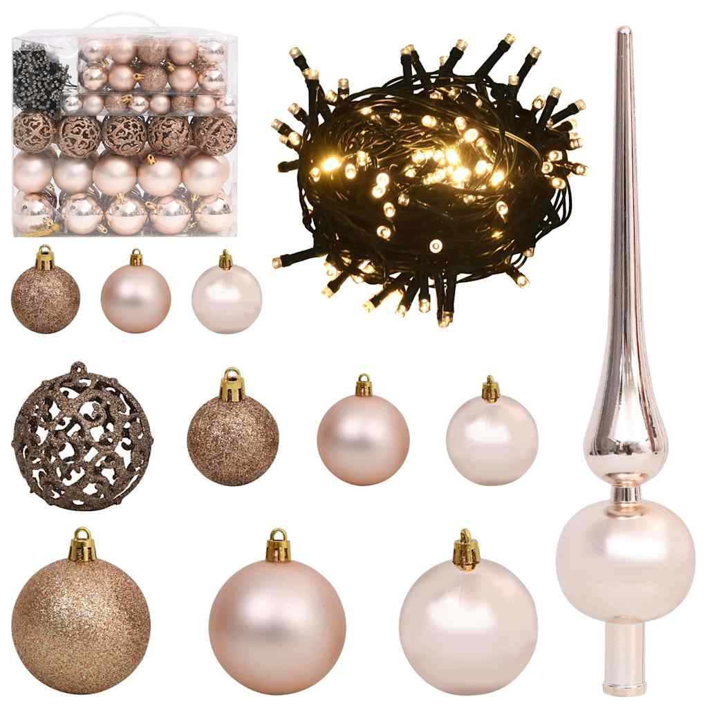 Brad de Crăciun artificial cu design cu susul în jos, cu set de globuri GartenMobel Dekor