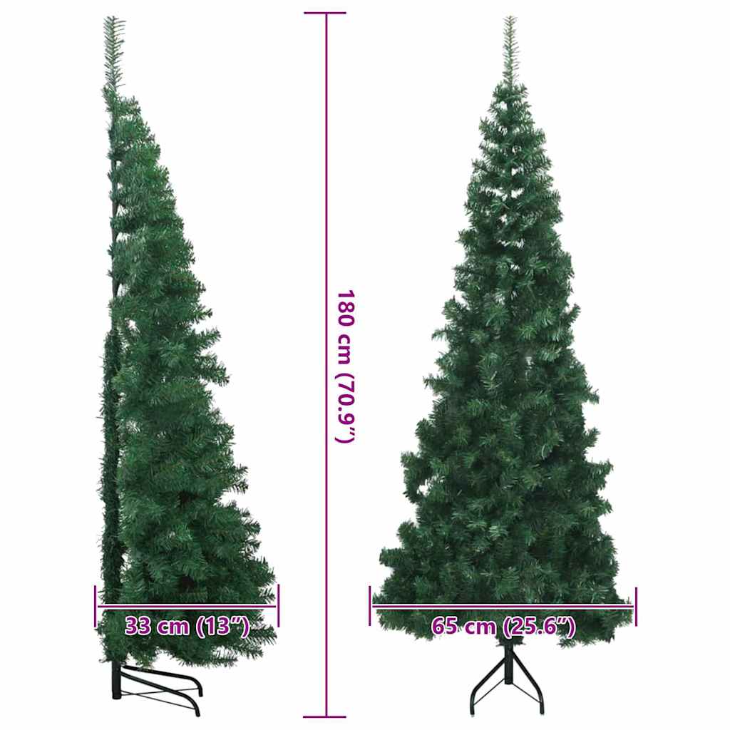 Pom de Crăciun Artificial pentru Colț Verde 180 cm PVC și Metal GartenMobel Dekor