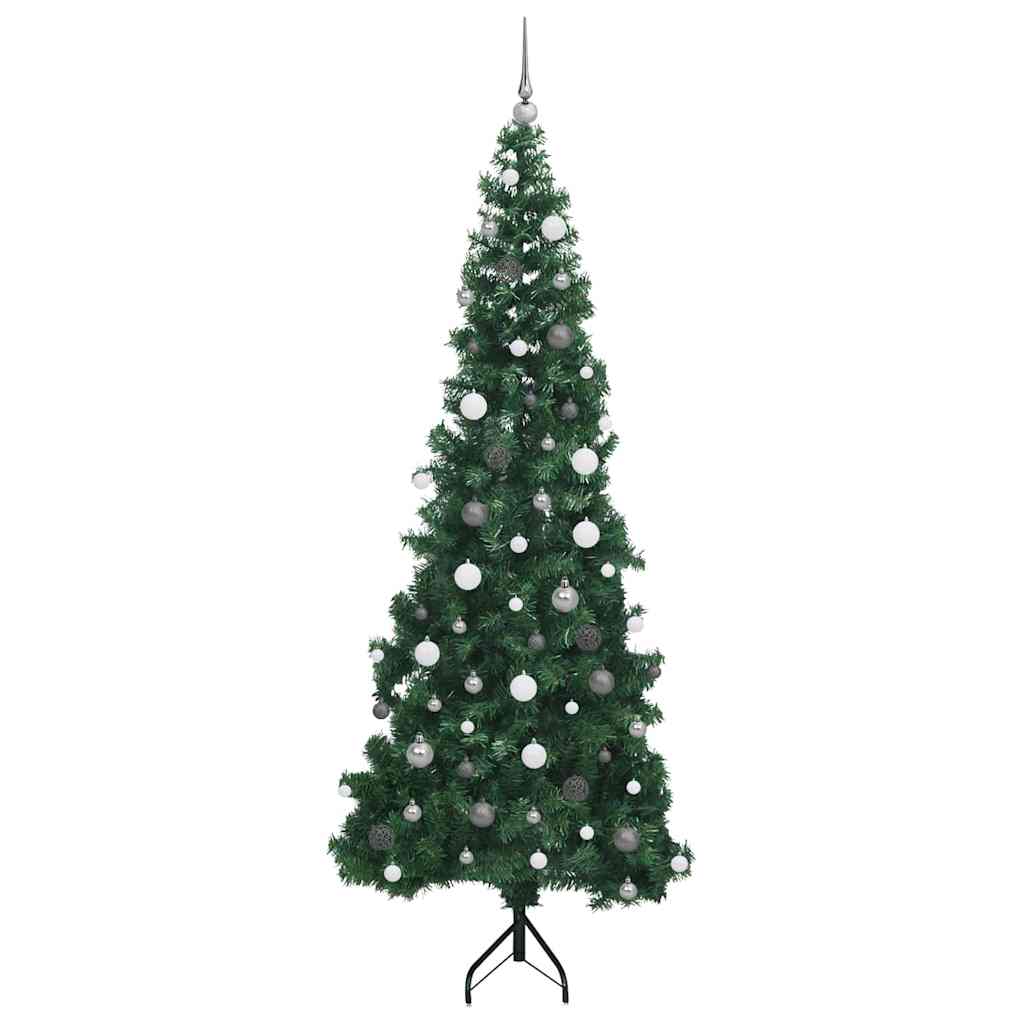 Pom de Crăciun Artificial pentru Colț Verde 240 cm PVC și Metal GartenMobel Dekor
