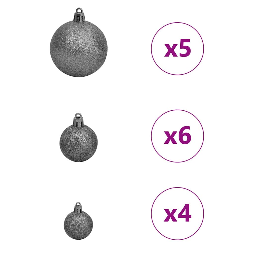 Pom de Crăciun artificial pre-iluminat Argintiu 150 cm PET GartenMobel Dekor