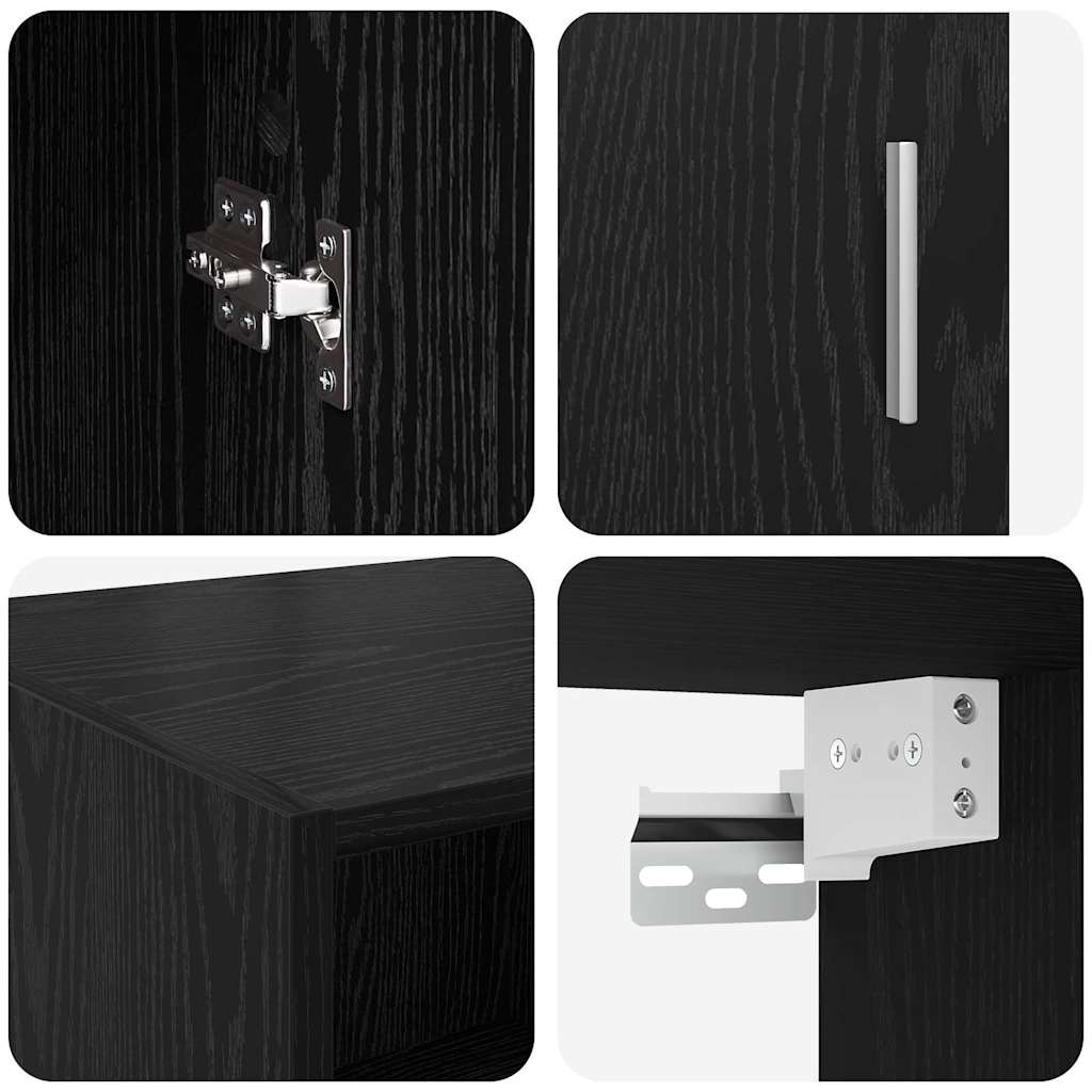 Dulap de depozitare Pe perete Stejar Negru 80 x 42,5 x 225 cm GartenMobel Dekor