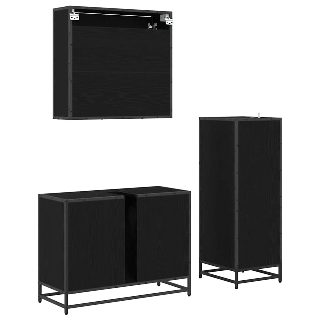 Set de mobilier pentru baie 3 pcs Lemn vechi 80 x 33 x 60 cm GartenMobel Dekor