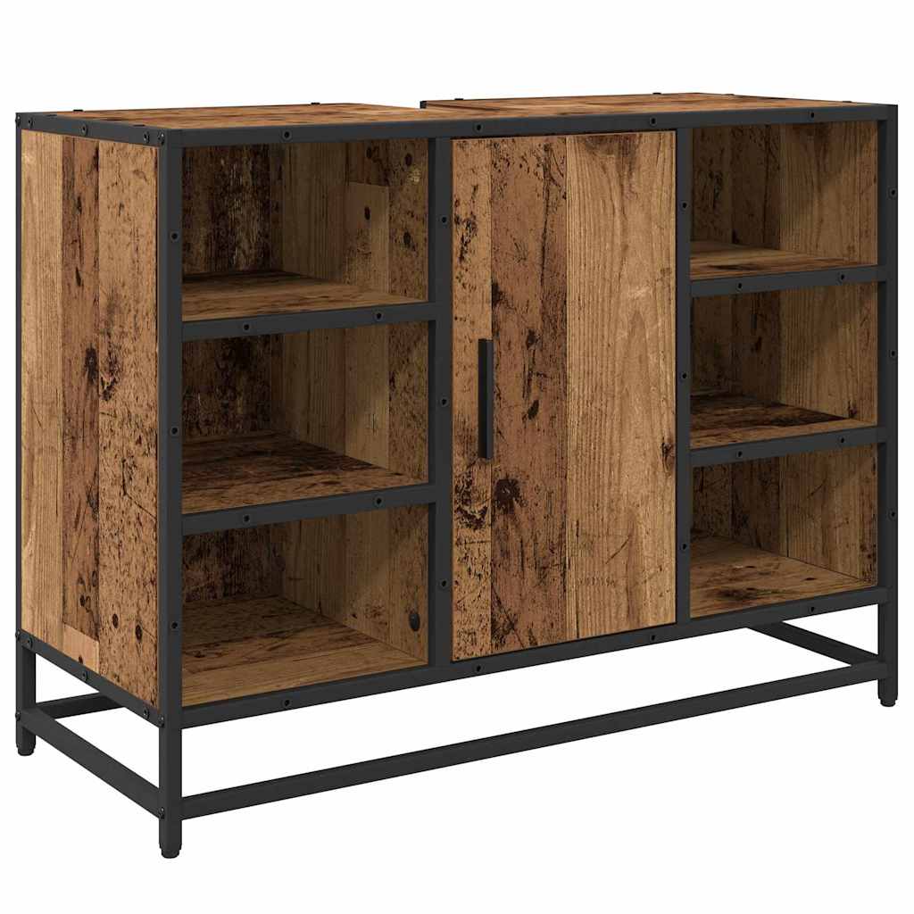 Set de mobilier pentru baie 3 pcs Lemn vechi 80 x 33 x 60 cm GartenMobel Dekor