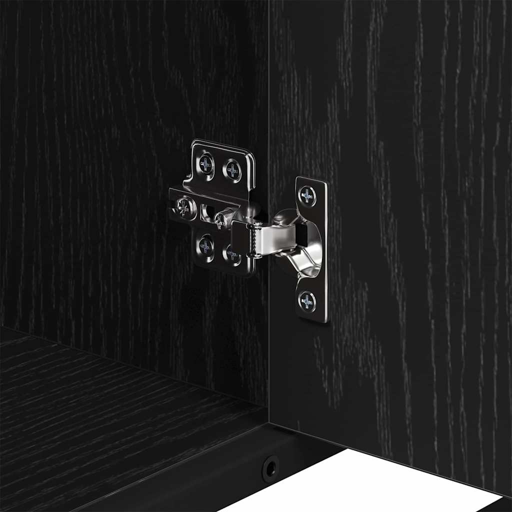 Set de mobilier pentru baie 3 pcs Stejar negru 80 x 33 x 60 cm GartenMobel Dekor