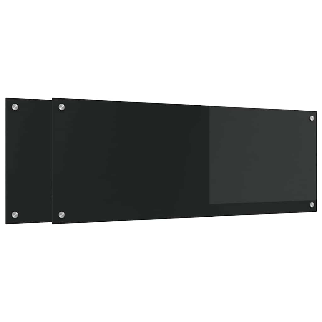 Spate de bucătărie 2 pcs Negru 110 x 40 cm sticlă securizată GartenMobel Dekor