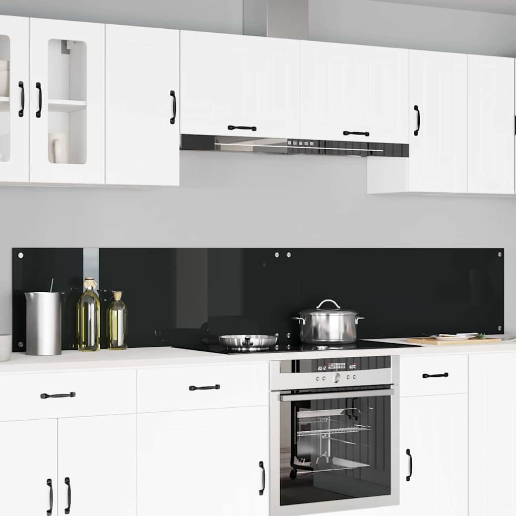 Spate de bucătărie 2 pcs Negru 120 x 40 cm sticlă securizată GartenMobel Dekor