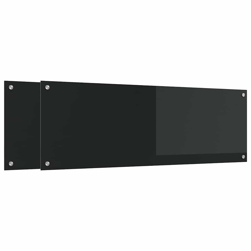 Spate de bucătărie 2 pcs Negru 120 x 40 cm sticlă securizată GartenMobel Dekor