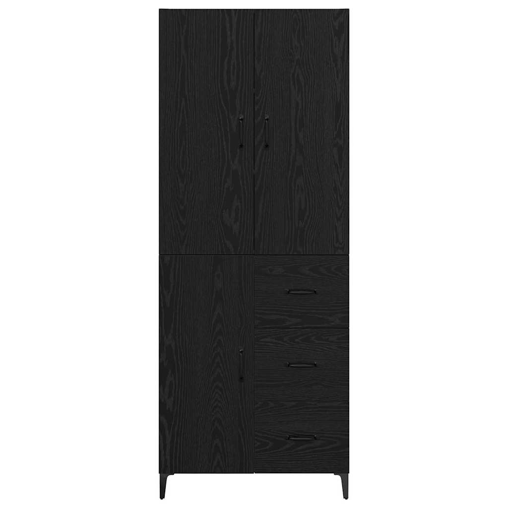 Bufet Pe perete Stejar Negru 69,5 x 34 x 180 cm Lemn compozit GartenMobel Dekor