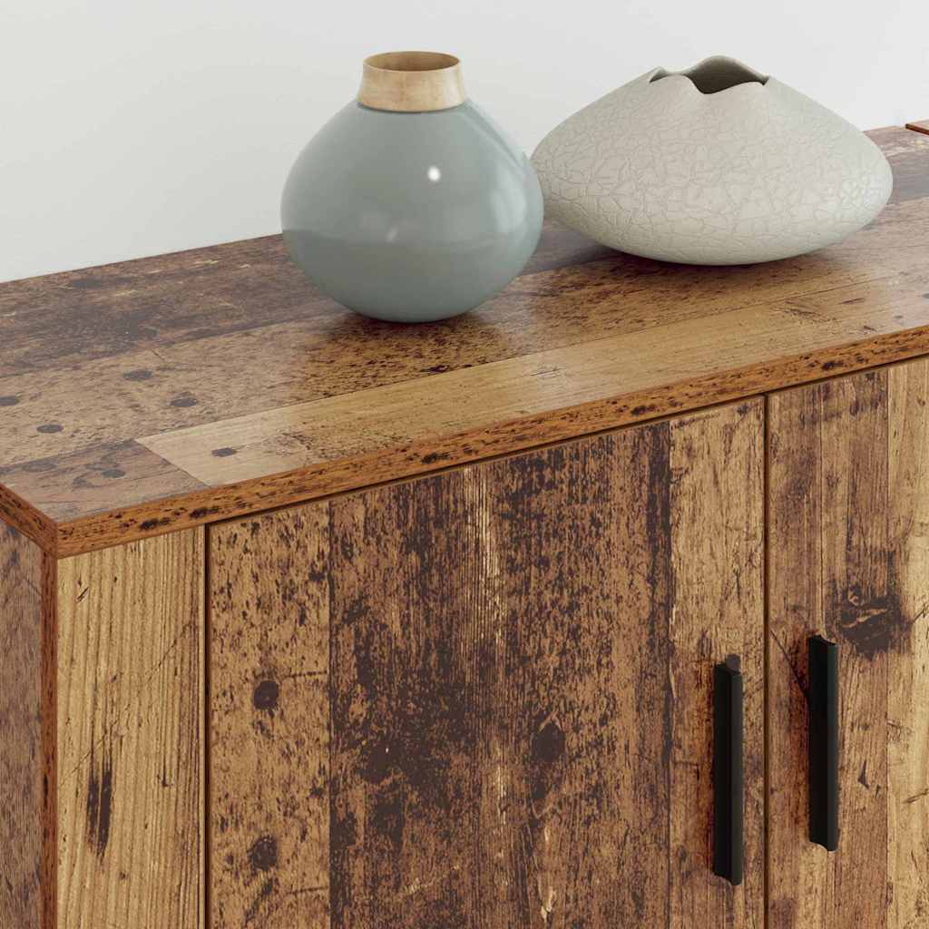 Set Dulap TV montat pe perete Pe perete 2 pcs Lemn Vechi GartenMobel Dekor