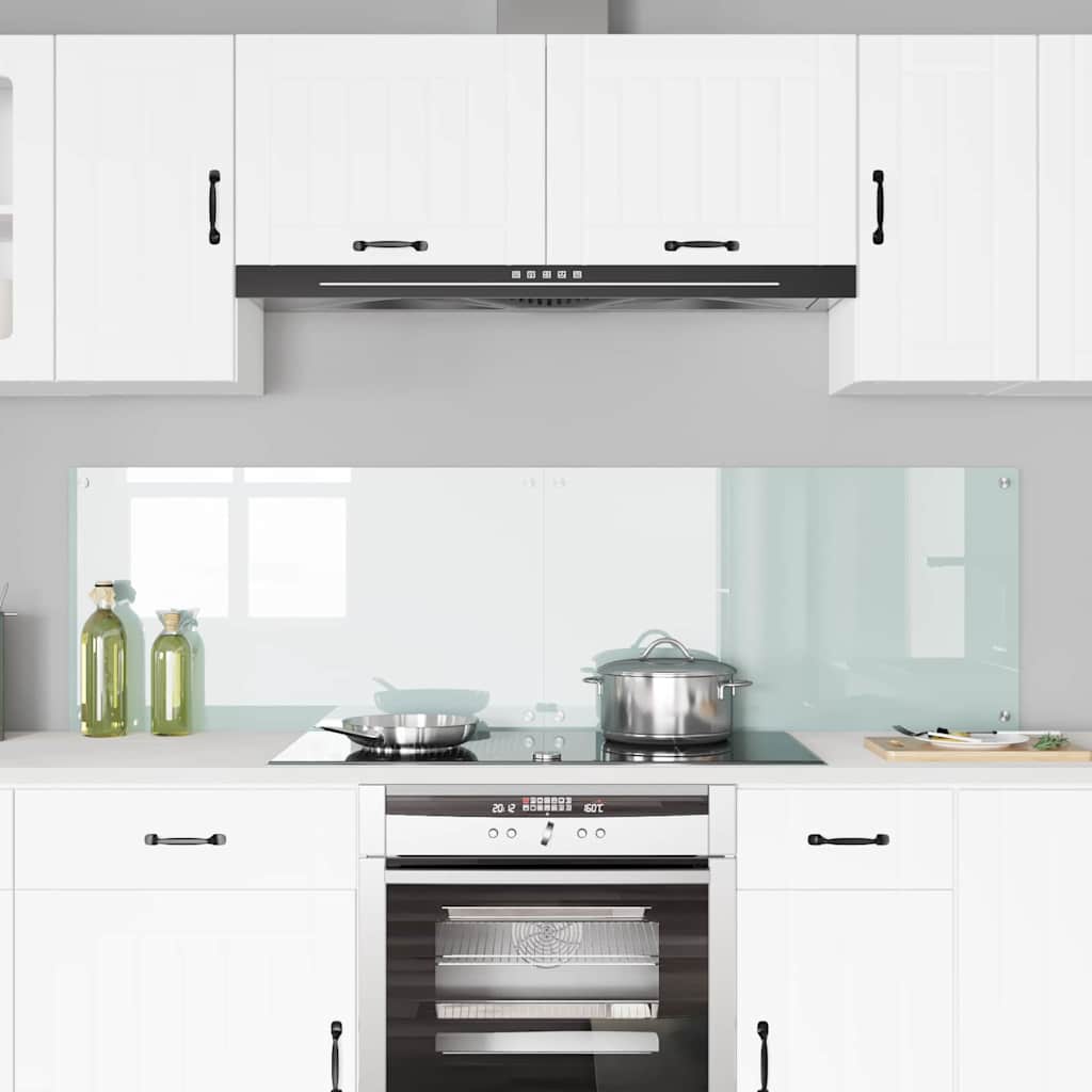 Spate de bucătărie Alb 90 x 50 cm sticlă securizată GartenMobel Dekor