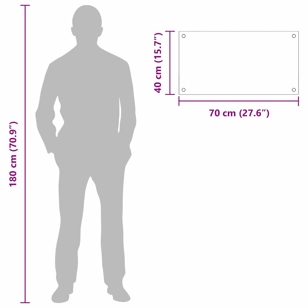 Spate de bucătărie Negru 70 x 40 cm sticlă securizată GartenMobel Dekor