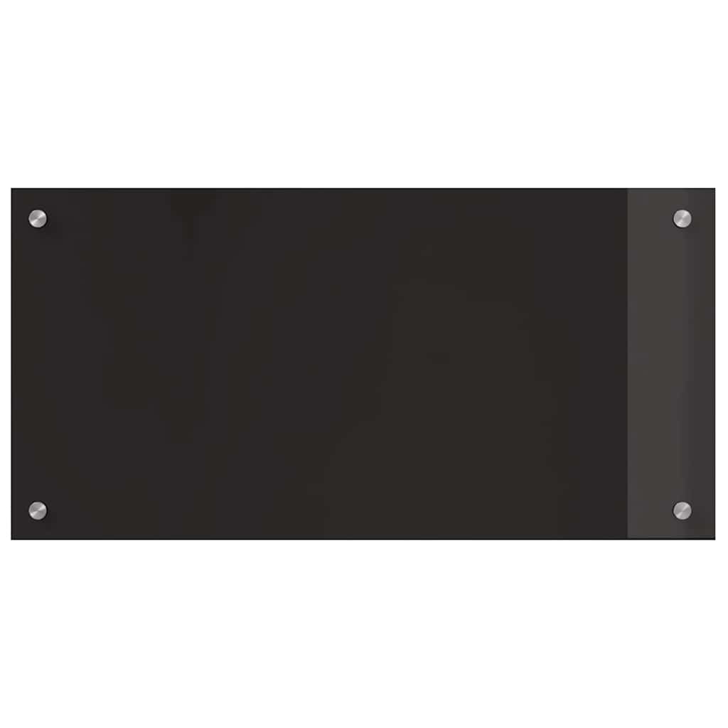 Spate de bucătărie Negru 80 x 40 cm sticlă securizată GartenMobel Dekor