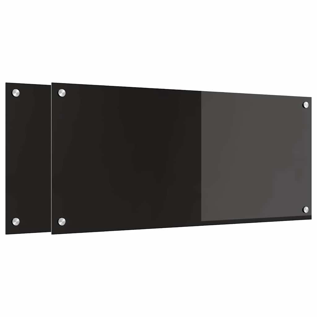 Spate de bucătărie Negru 90 x 40 cm sticlă securizată GartenMobel Dekor