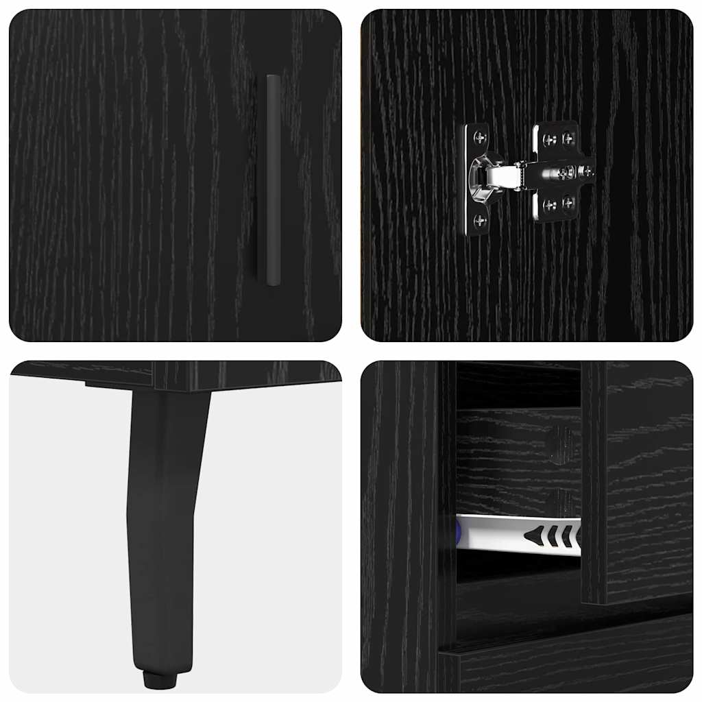 Bufet 2 pcs Stejar Negru 69,5 x 34 x 180 cm Lemn compozit GartenMobel Dekor