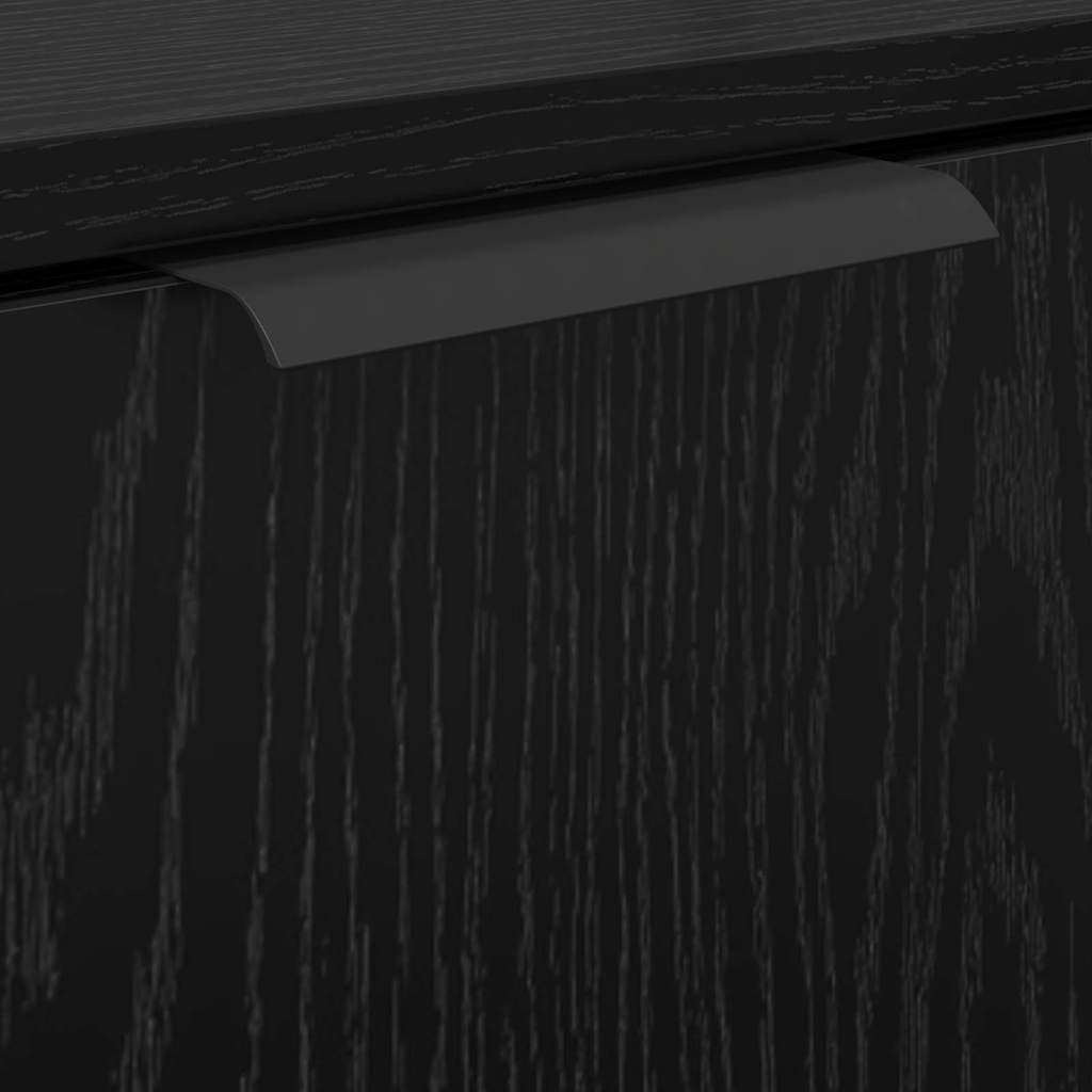 Set dulap baie cu raft cu ușă 2 pcs Stejar Negru Lemn compozit GartenMobel Dekor