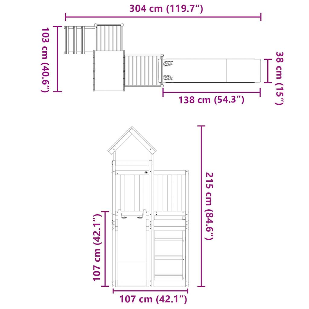 Set de joacă pentru exterior, lemn de pin impregnat GartenMobel Dekor