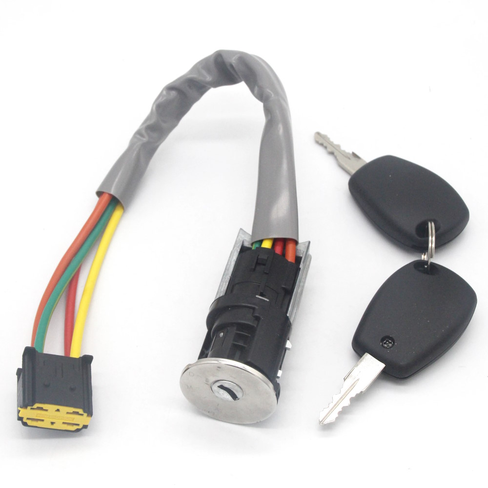 Contact pornire + 2 chei Dacia Logan I, Sandero I, 2004-2009, 487004353R, Compatibil AutoProtect KeyCars